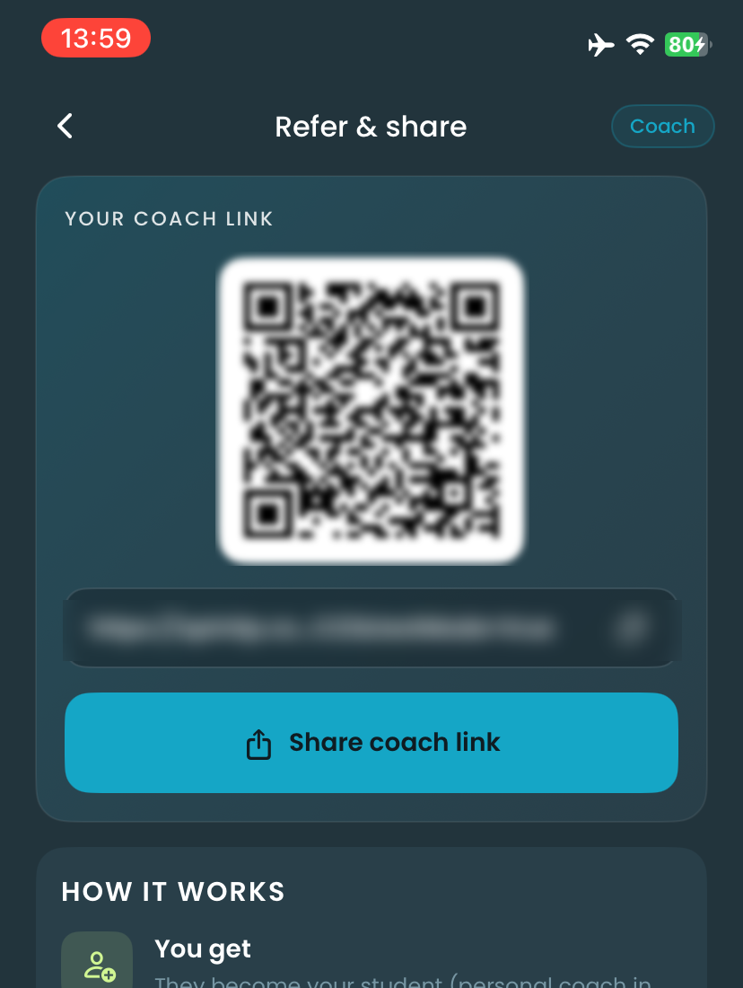 Refer and share: your link and QR code