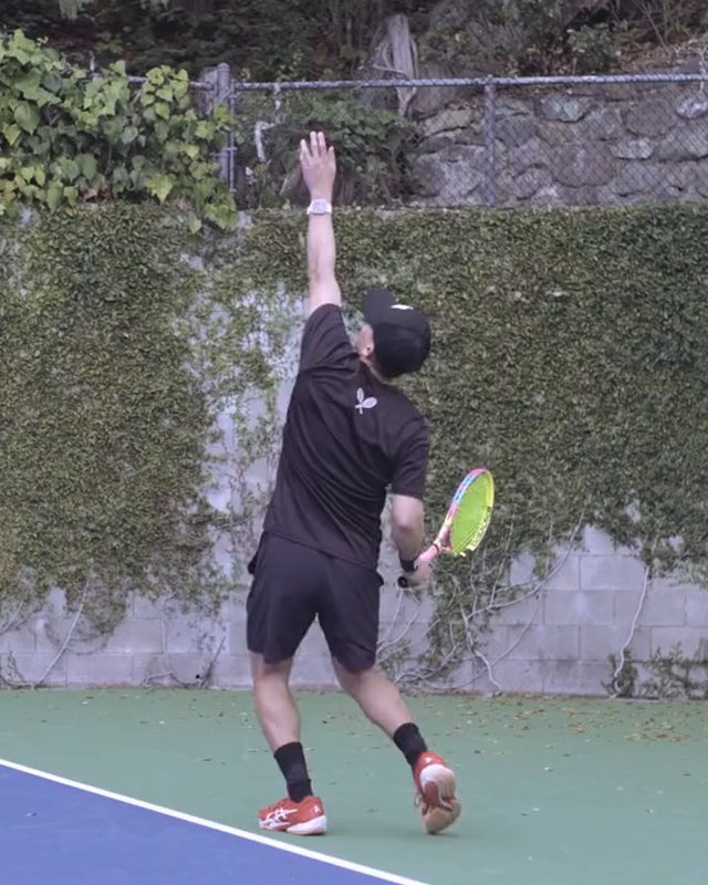 A player serving